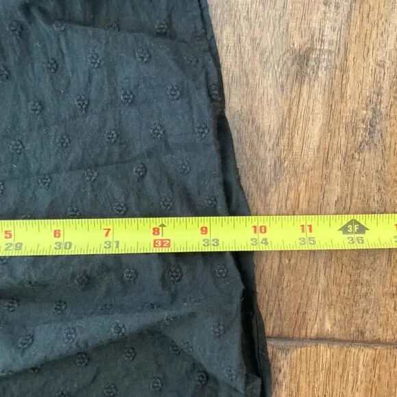 Madewell Embroidered Pintuck Mini Dress 100% Cotton Black Women's Small Prairie - Picture 8 of 8